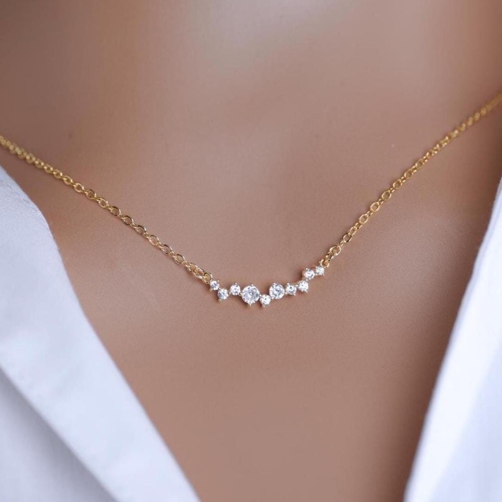 Elegant Gold Diamond  Bridal Necklace